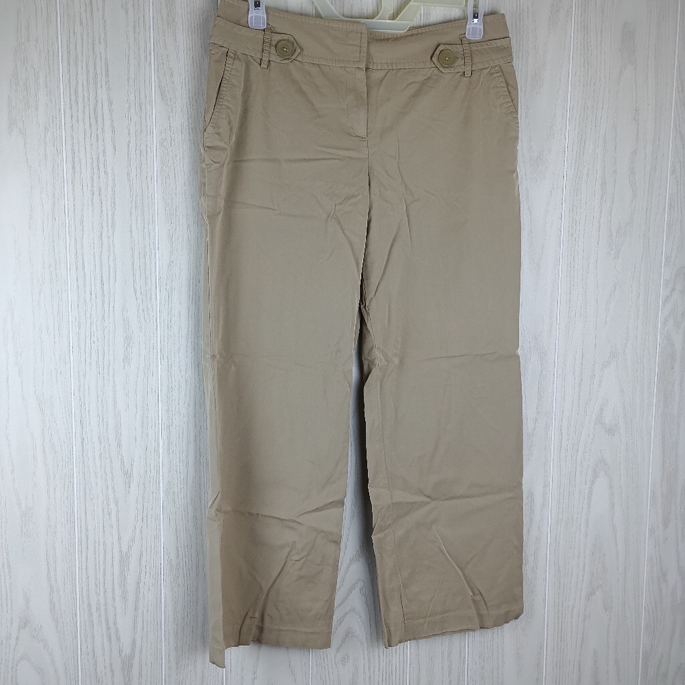 Ann Taylor Loft size 14 khaki Mid Rise Waist Slacks business causal